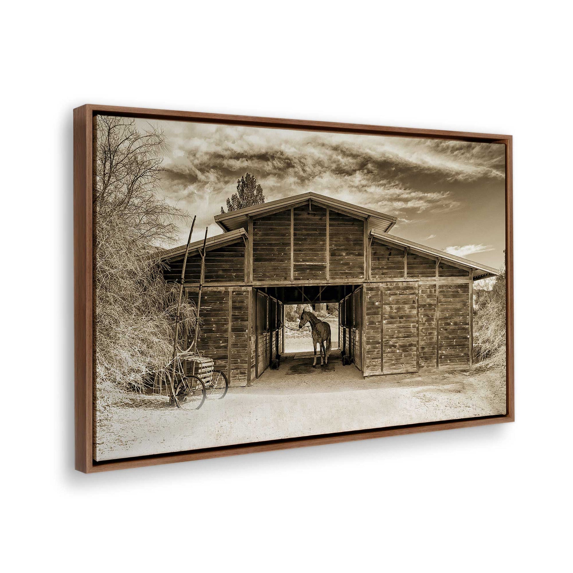 [Color:Walnut], Picture of the corner of the art