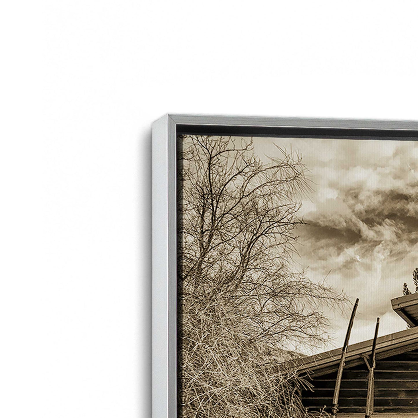 [Color:Polished Chrome], Picture of art in a Polished Chrome frame at an angle