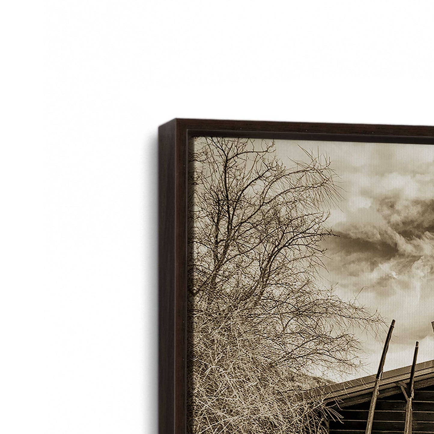 [Color:Espresso], Picture of art in a Espresso frame at an angle