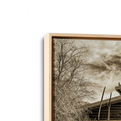 [Color:American Maple], Picture of art in a American Maple frame at an angle