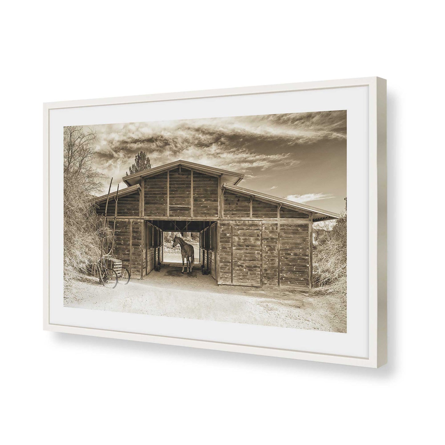 [Color:Opaque White], Picture of art in a Opaque White frame of the corner