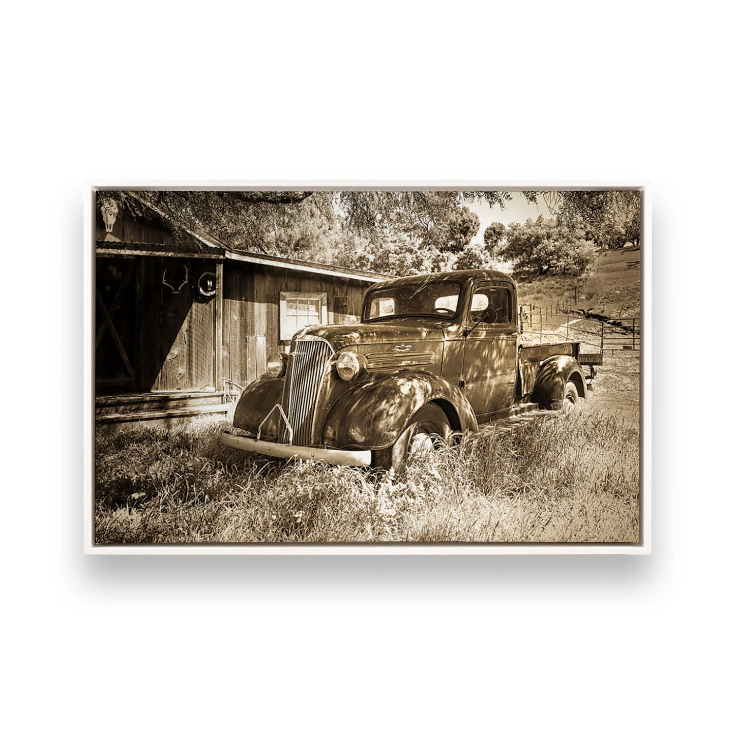 [Color:Opaque White], Picture of art in a White frame