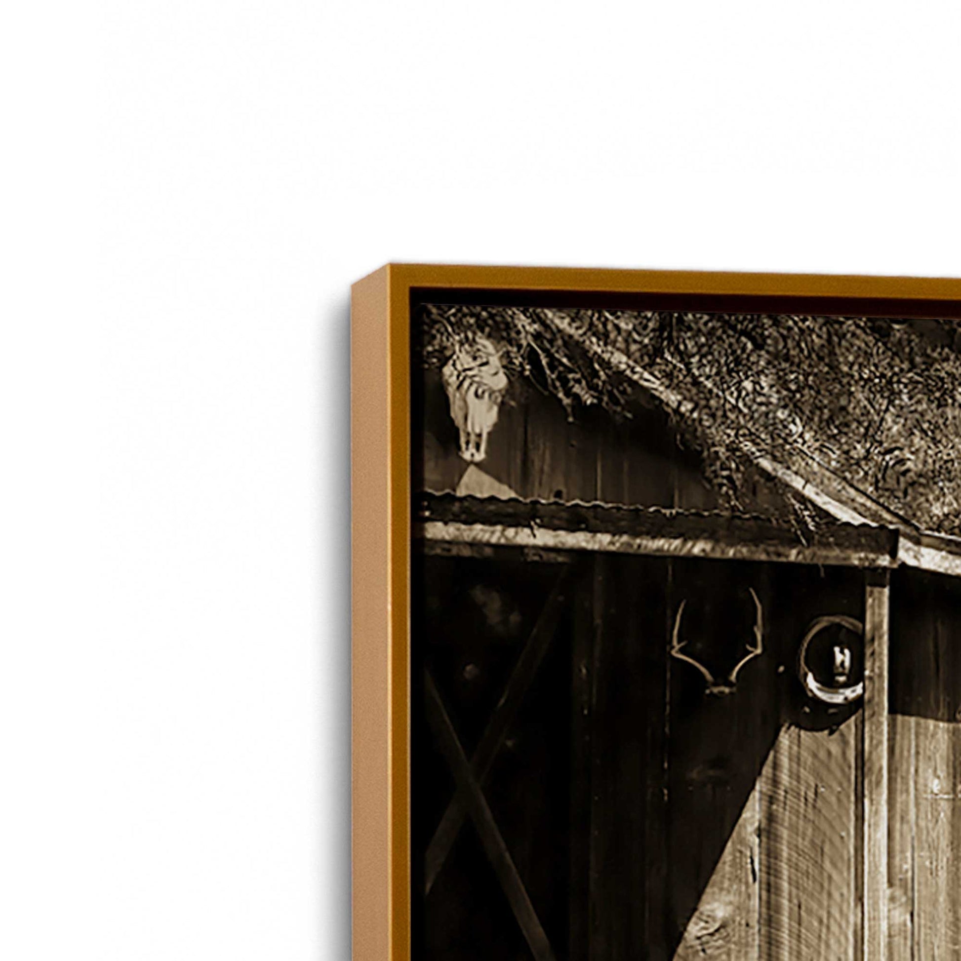 [Color:Polished Gold], Picture of art in a Polished Gold frame at an angle