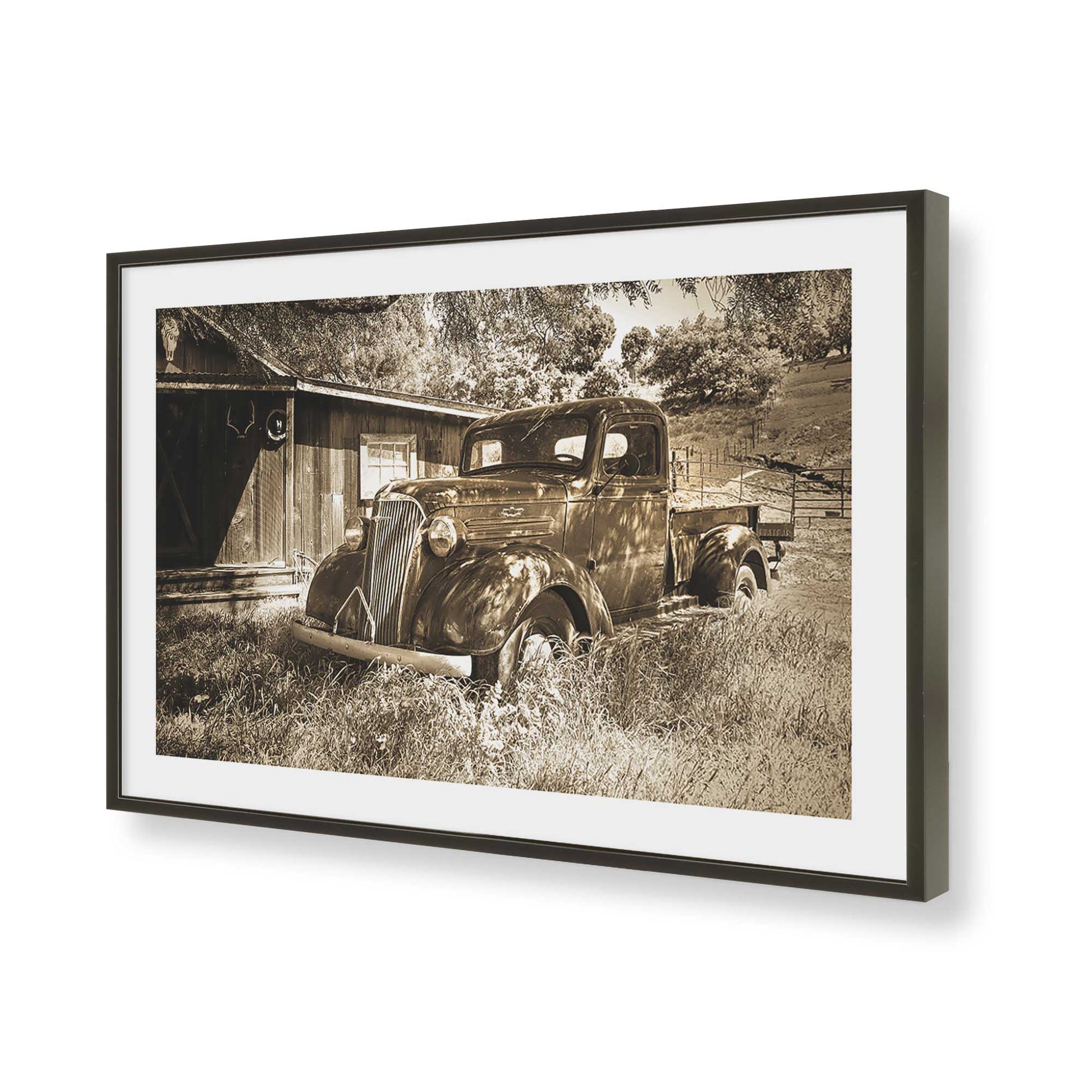 [Color:Satin Black], Picture of art in a Satin Black frame of the corner