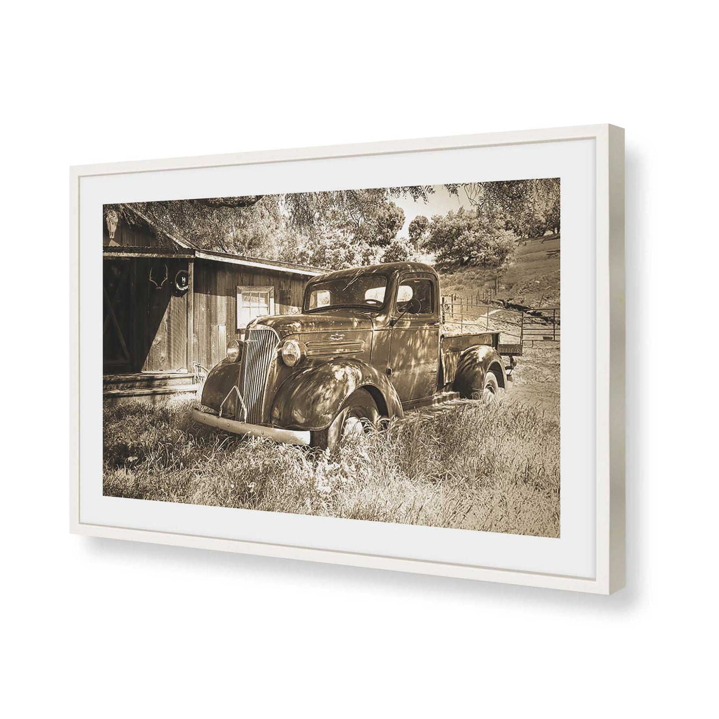[Color:Opaque White], Picture of art in a Opaque White frame of the corner