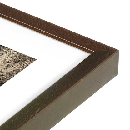 [Color:Brown], Picture of art in a Brown frame at an angle