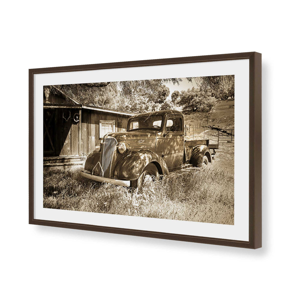 [Color:Belvinder Brown], Picture of art in a Belvinder Brown frame of the corner