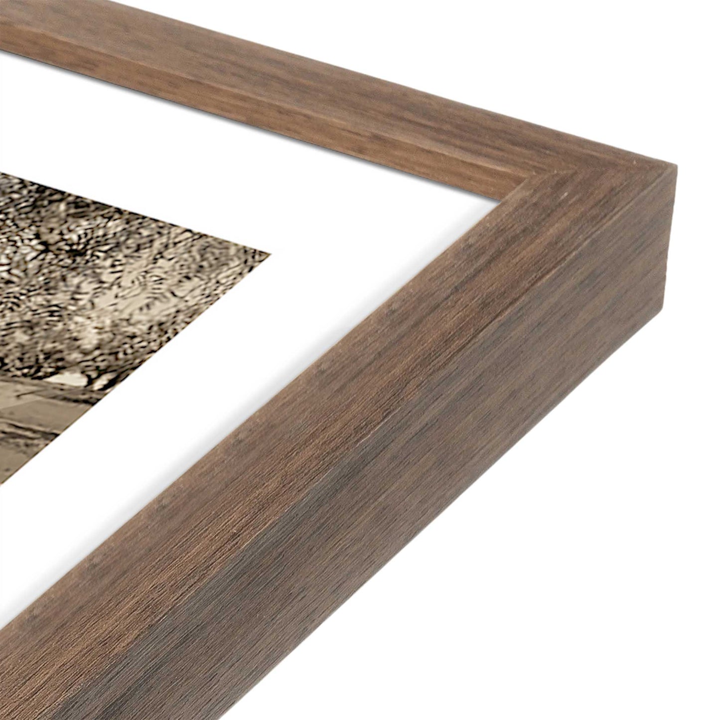 [Color:Walnut], Picture of art in a Walnut frame at an angle
