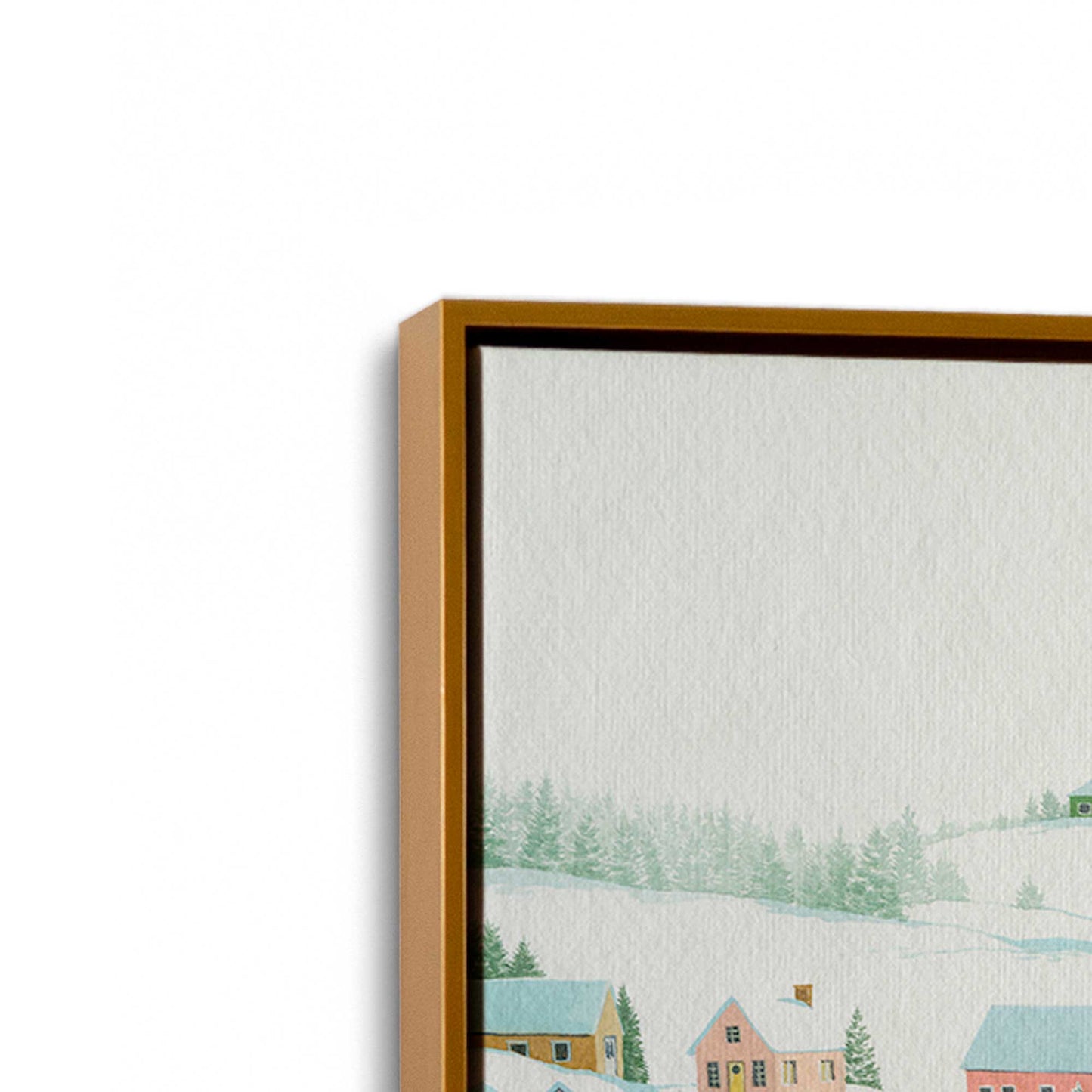 [Color:Polished Gold], Picture of art in a Polished Gold frame at an angle