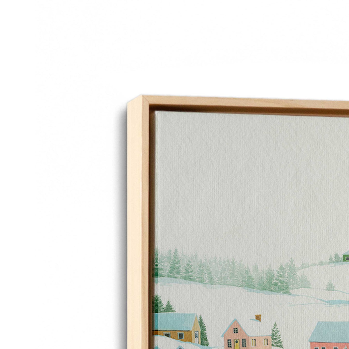 [Color:American Maple], Picture of art in a American Maple frame at an angle