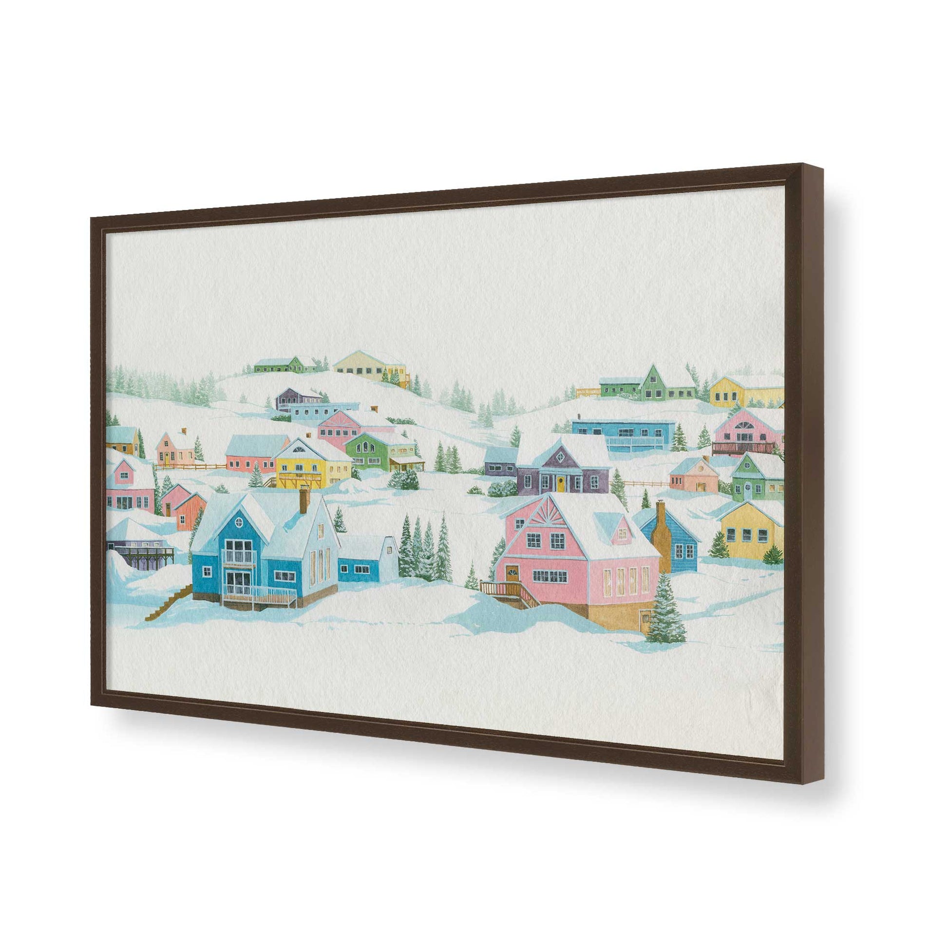 [Color:Brown], Picture of art in a Brown frame of the corner