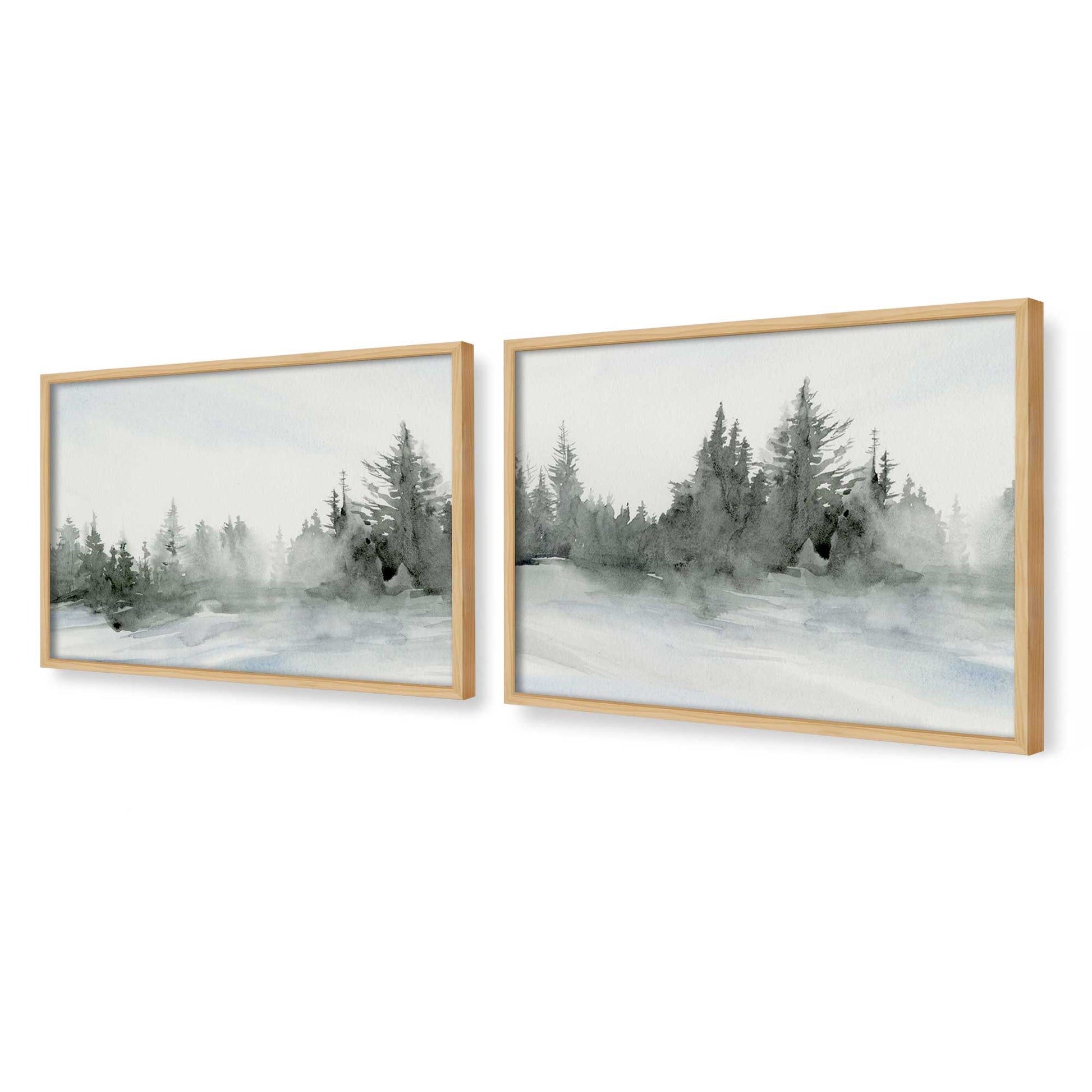 [Color:American Maple], Picture of art in a American Maple frame at an angle