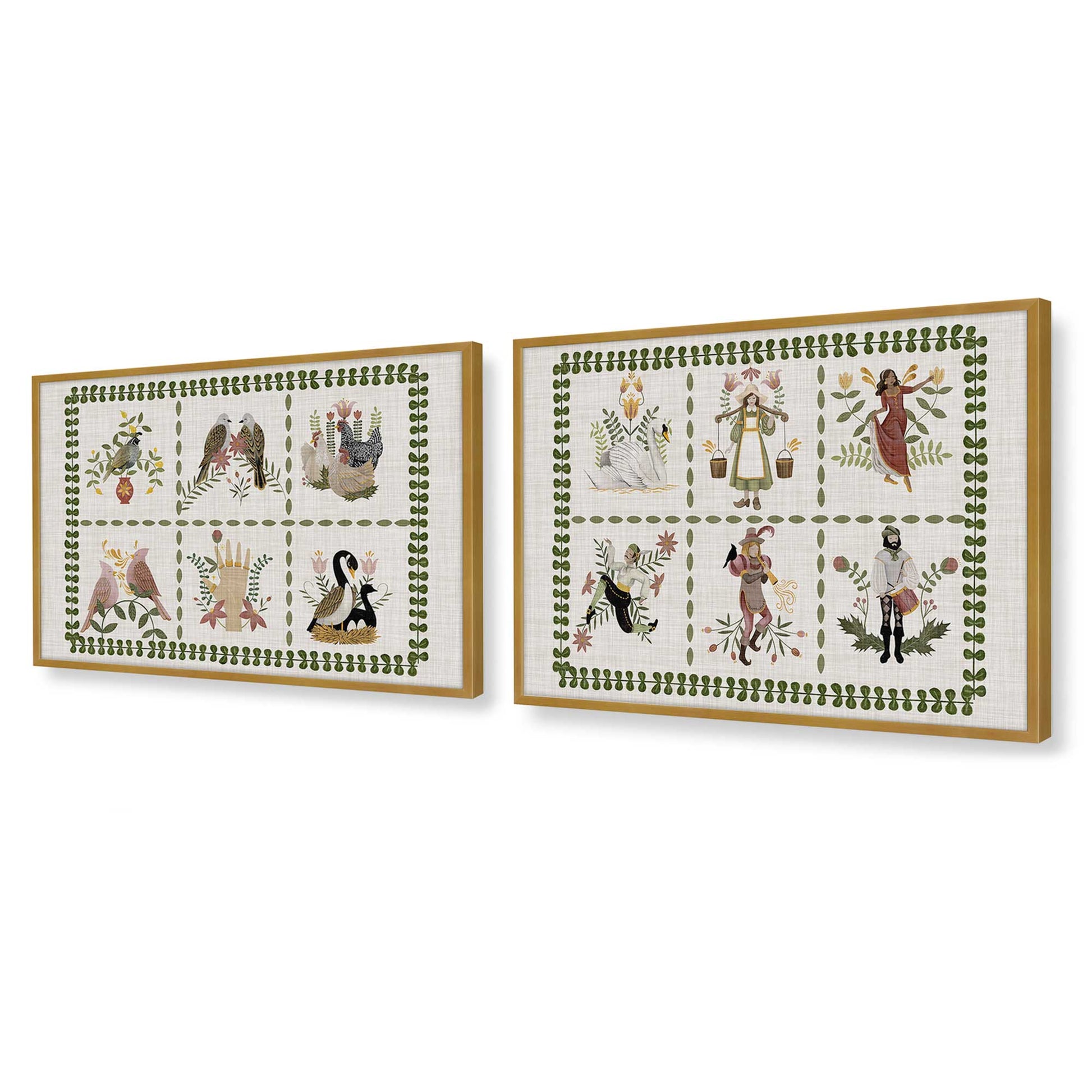 [Color:Polished Gold], Picture of art in a Polished Gold frame at an angle