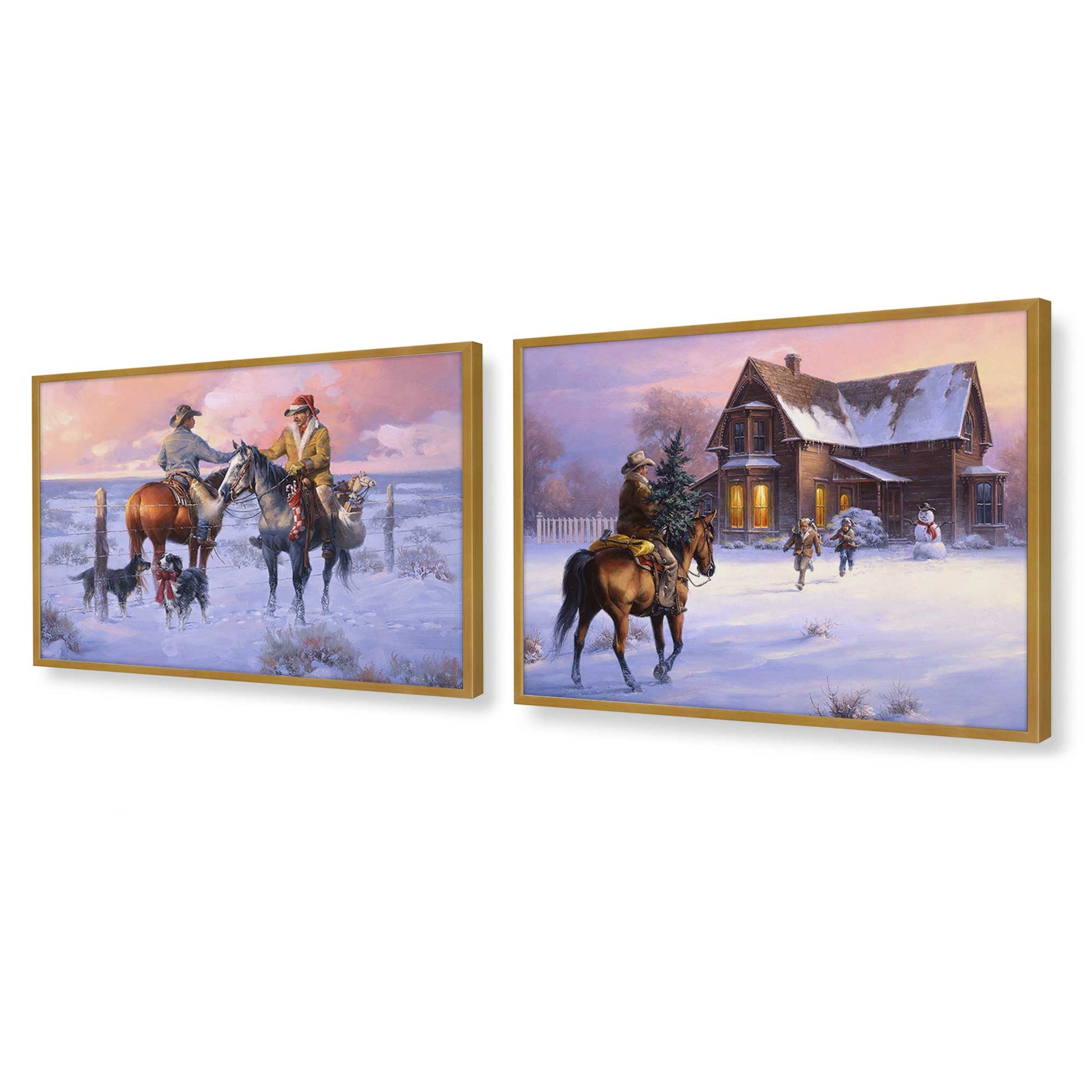 [Color:Polished Gold], Picture of art in a Polished Gold frame at an angle