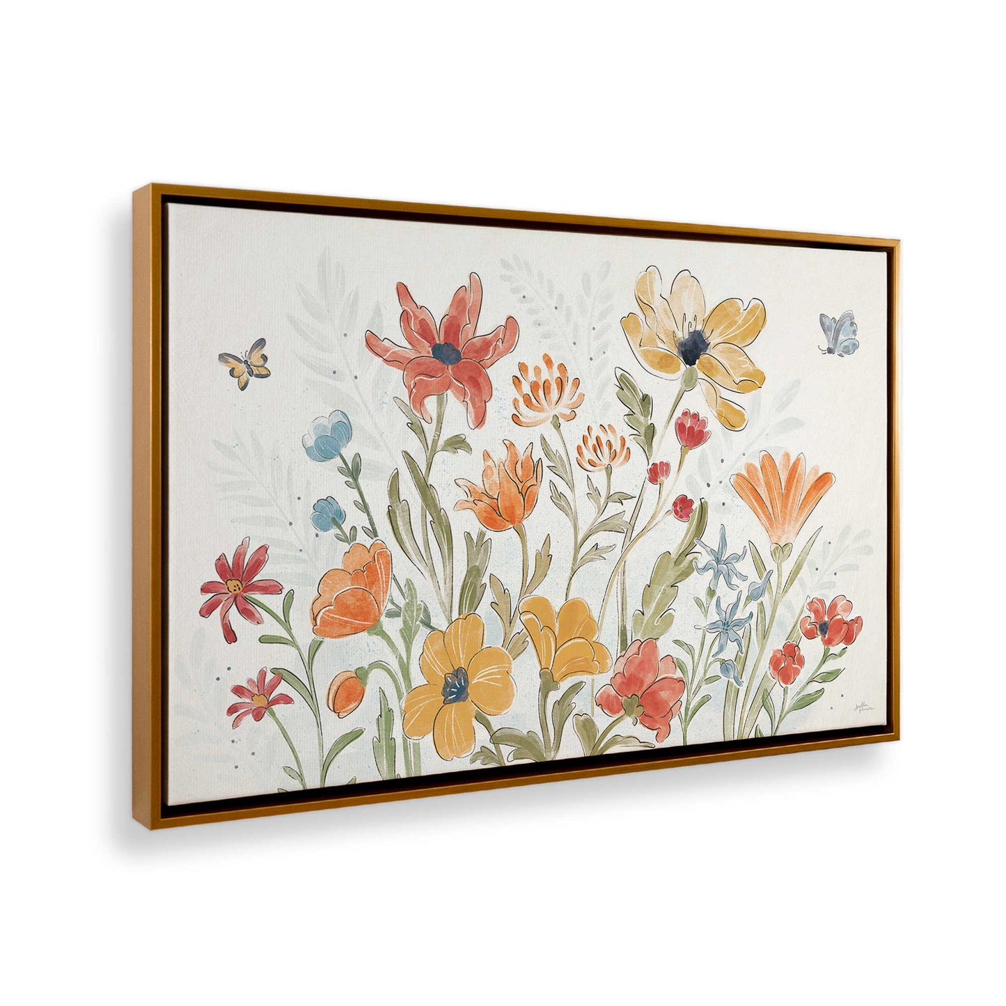 [Color:Polished Gold], Picture of art in a Polished Gold frame at an angle