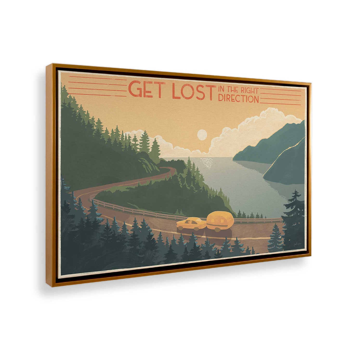[Color:Polished Gold], Picture of art in a Polished Gold frame at an angle
