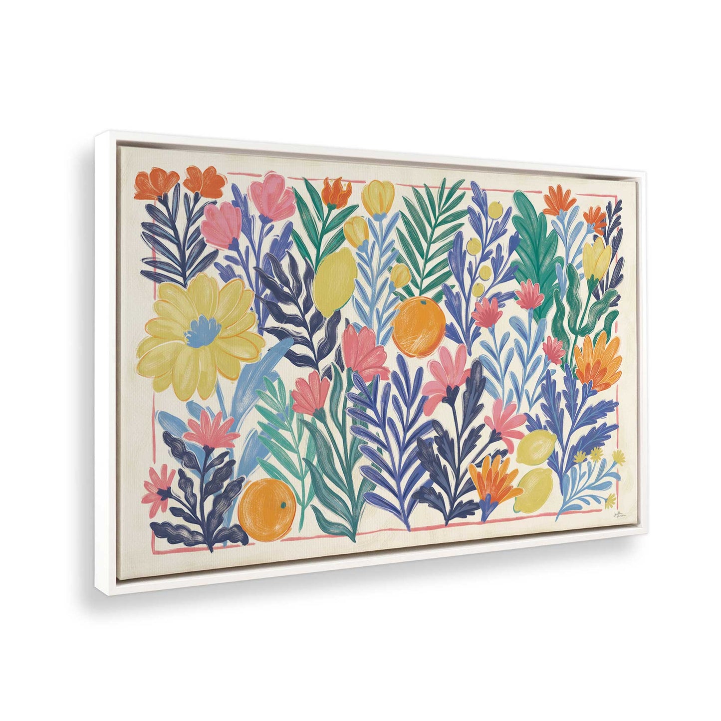 [Color:Opaque White], Picture of art in a White frame at an angle