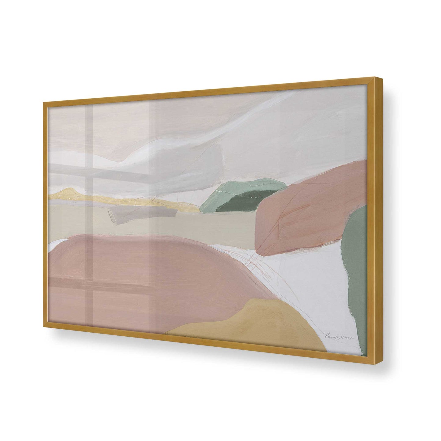 [Color:Polished Gold], Picture of art in a Polished Gold frame at an angle