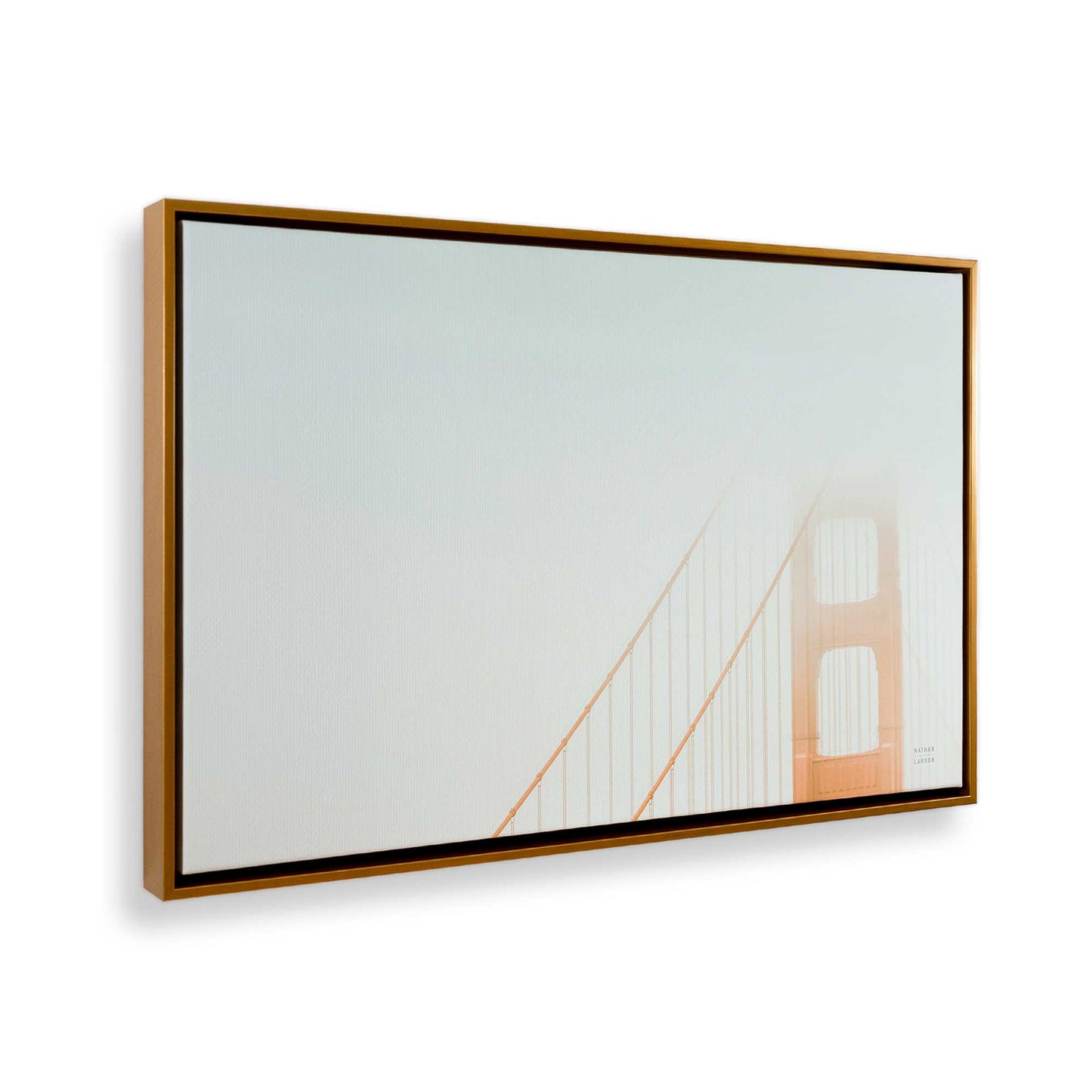 [Color:Polished Gold], Picture of art in a Polished Gold frame at an angle