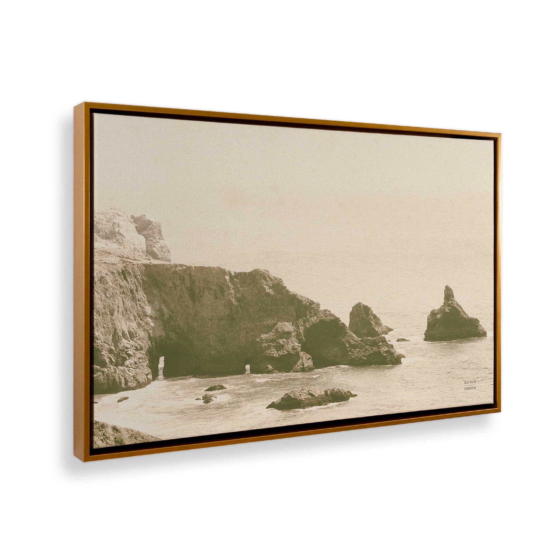 [Color:Polished Gold], Picture of art in a Polished Gold frame at an angle