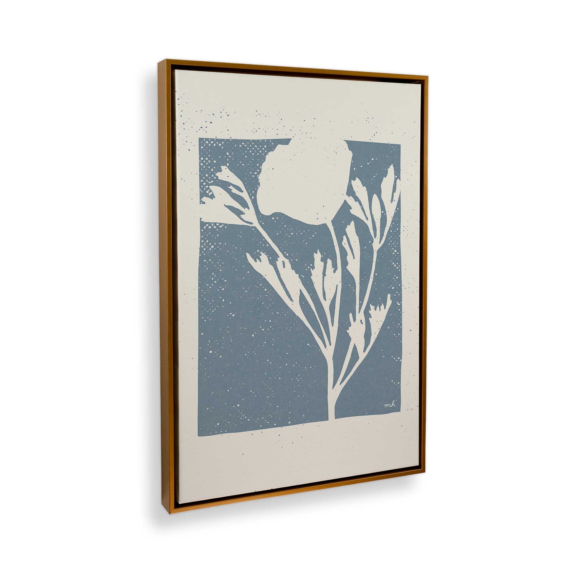 [Color:Polished Gold], Picture of art in a Polished Gold frame at an angle