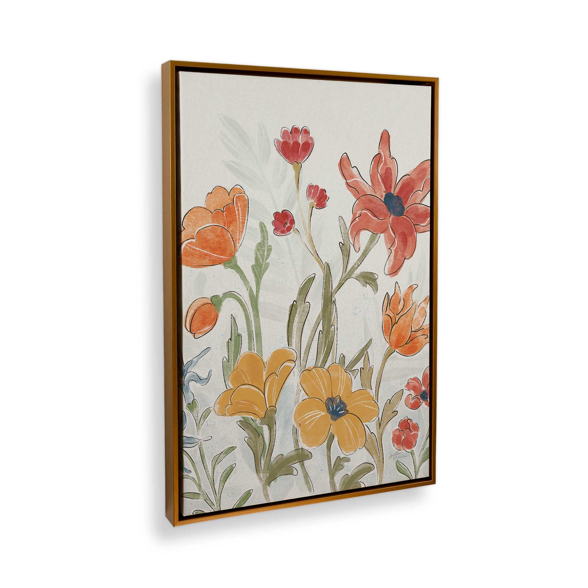 [Color:Polished Gold], Picture of art in a Polished Gold frame at an angle