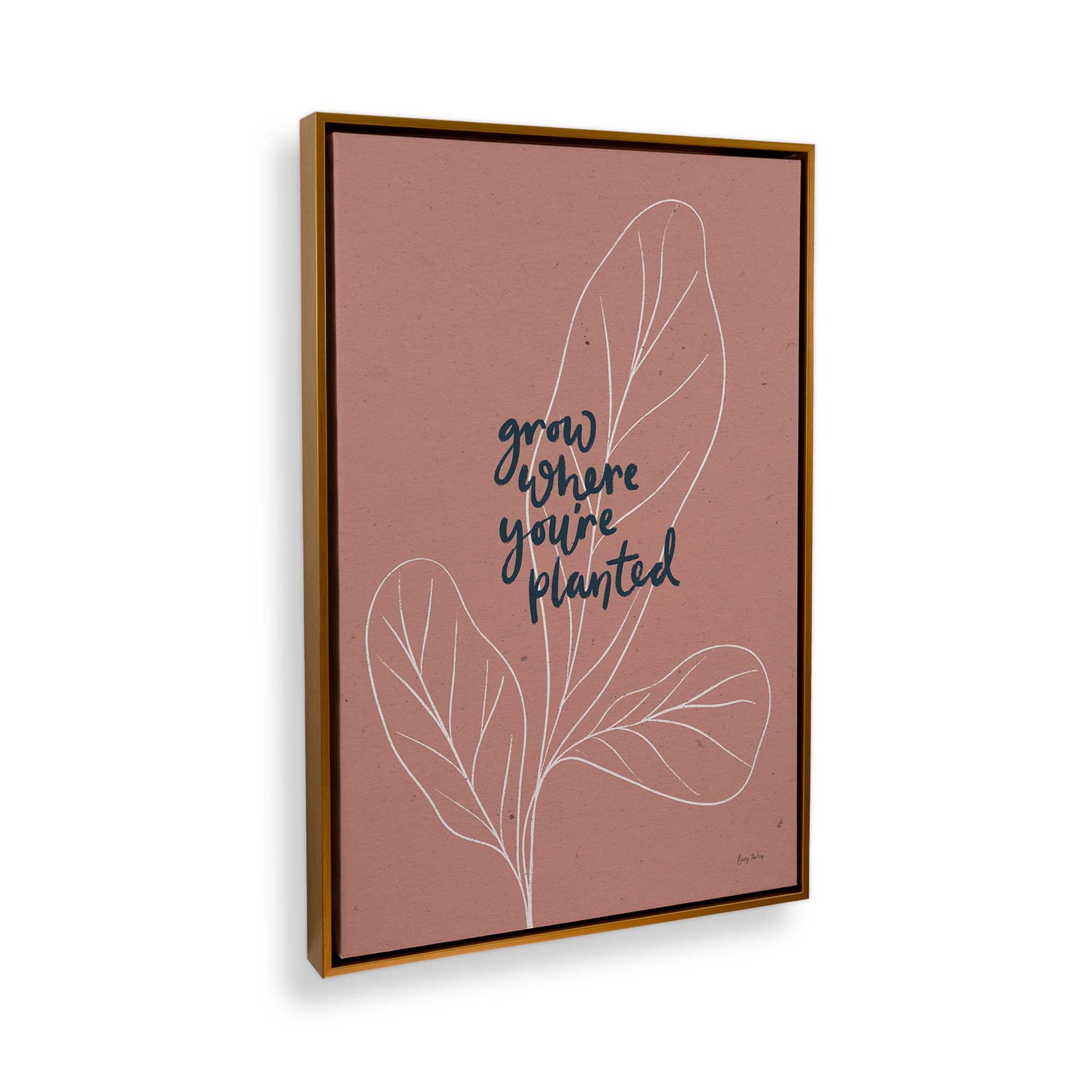 [Color:Polished Gold], Picture of art in a Polished Gold frame at an angle