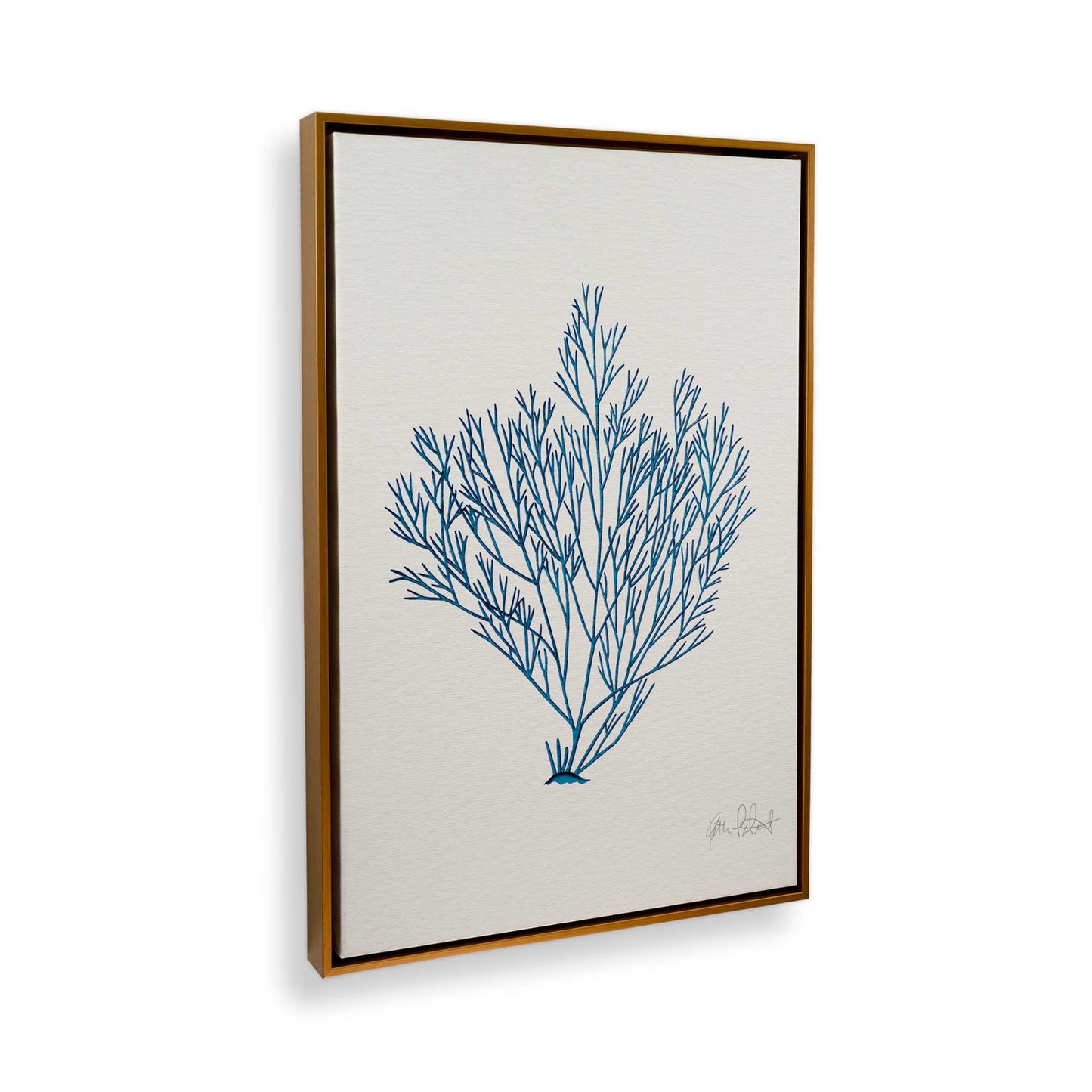 [Color:Polished Gold], Picture of art in a Polished Gold frame at an angle