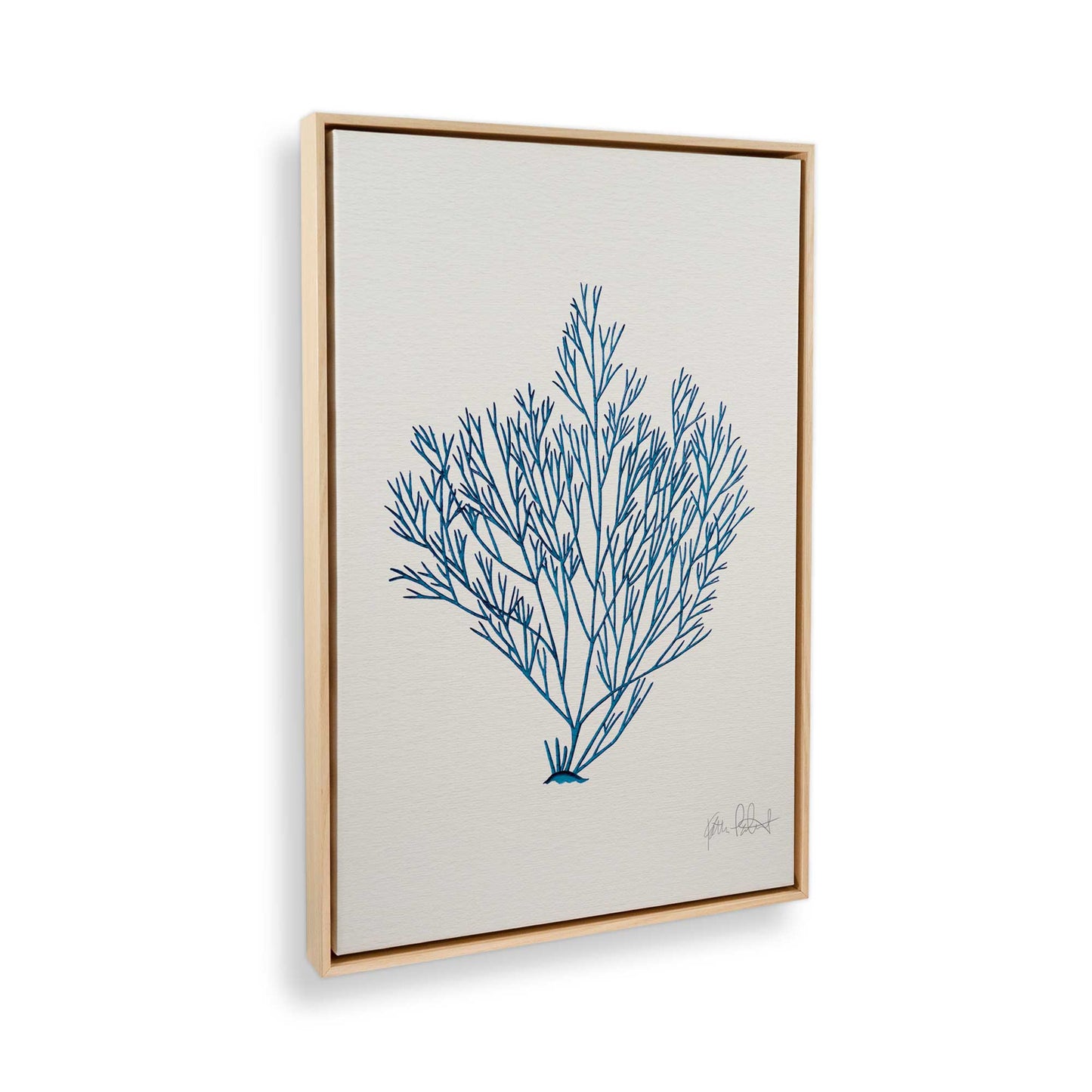 [Color:American Maple], Picture of art in a American Maple frame at an angle