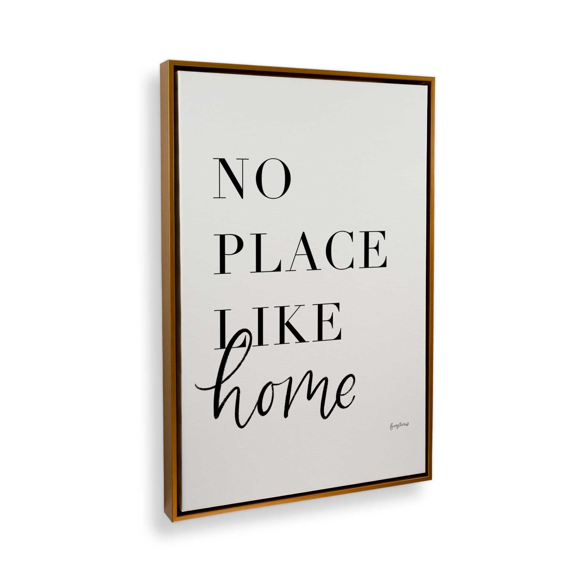 [Color:Polished Gold], Picture of art in a Polished Gold frame at an angle