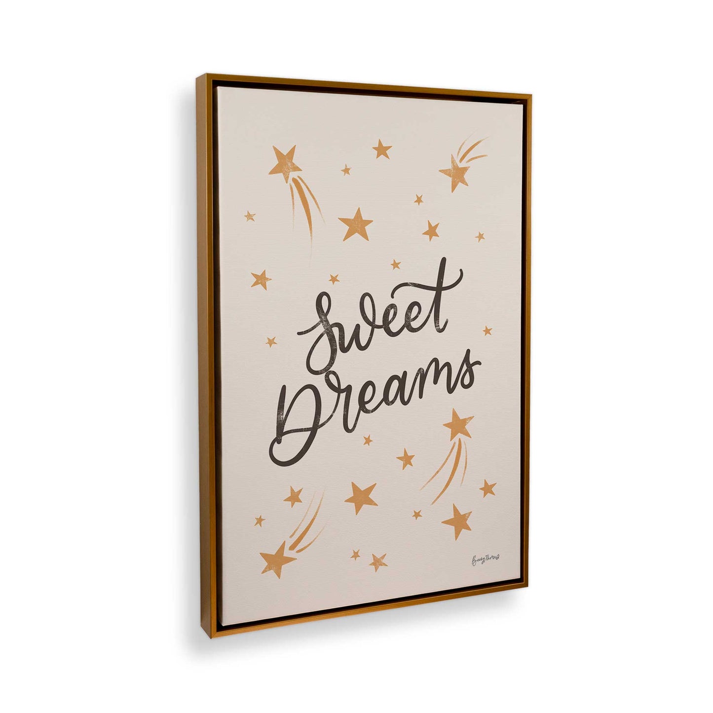 [Color:Polished Gold], Picture of art in a Polished Gold frame at an angle