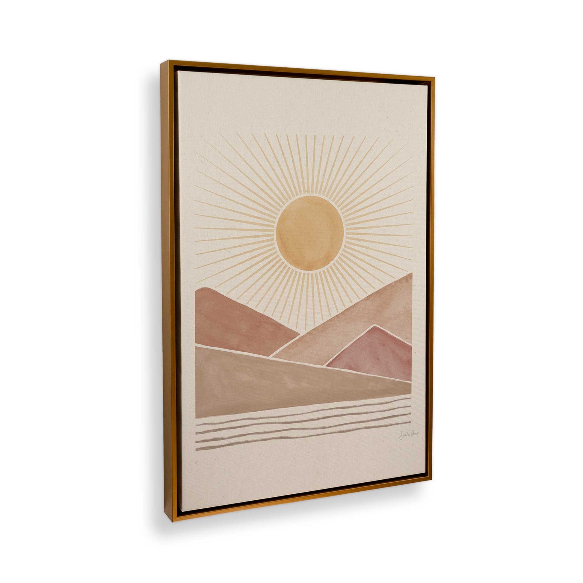 [Color:Polished Gold], Picture of art in a Polished Gold frame at an angle
