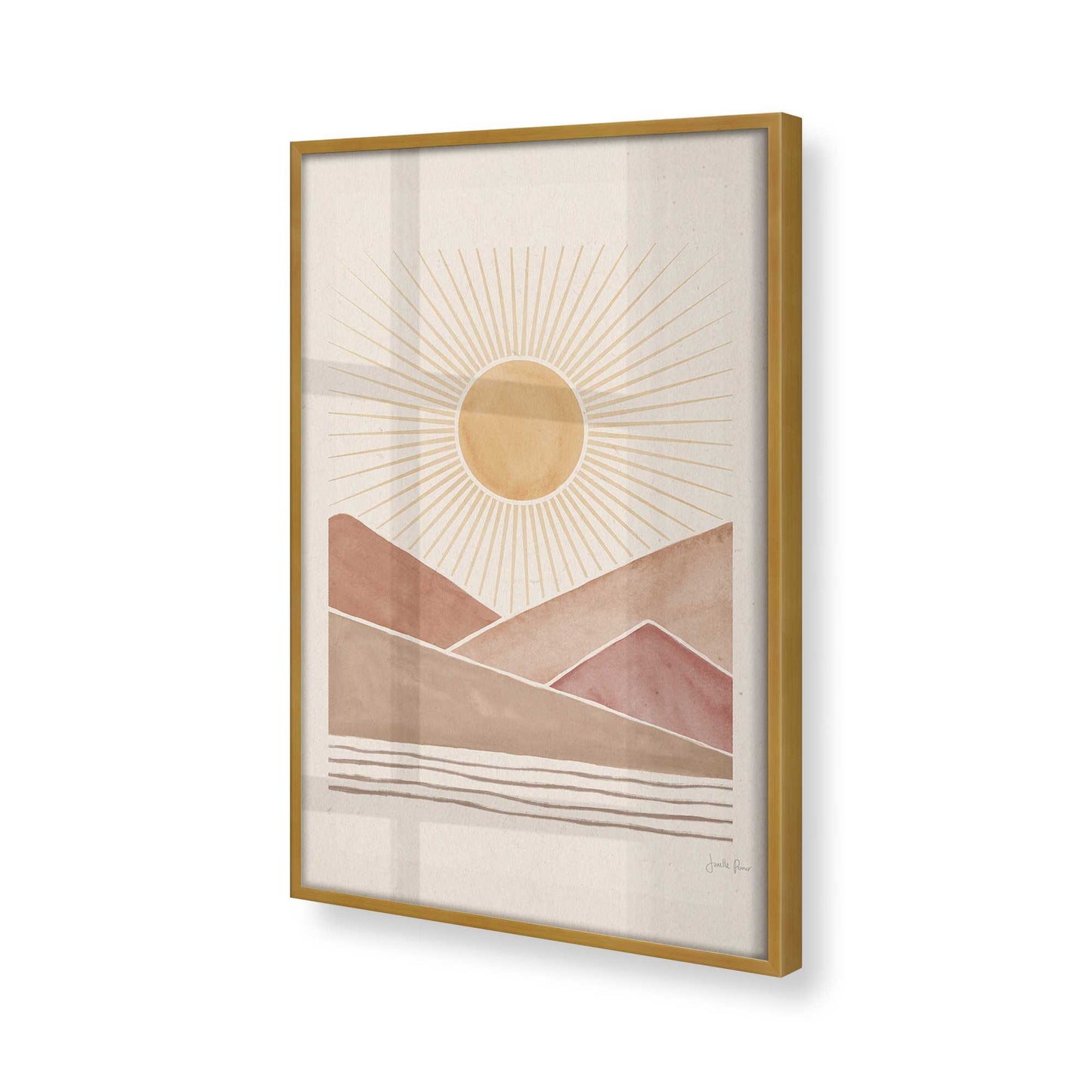 [Color:Polished Gold], Picture of art in a Polished Gold frame at an angle