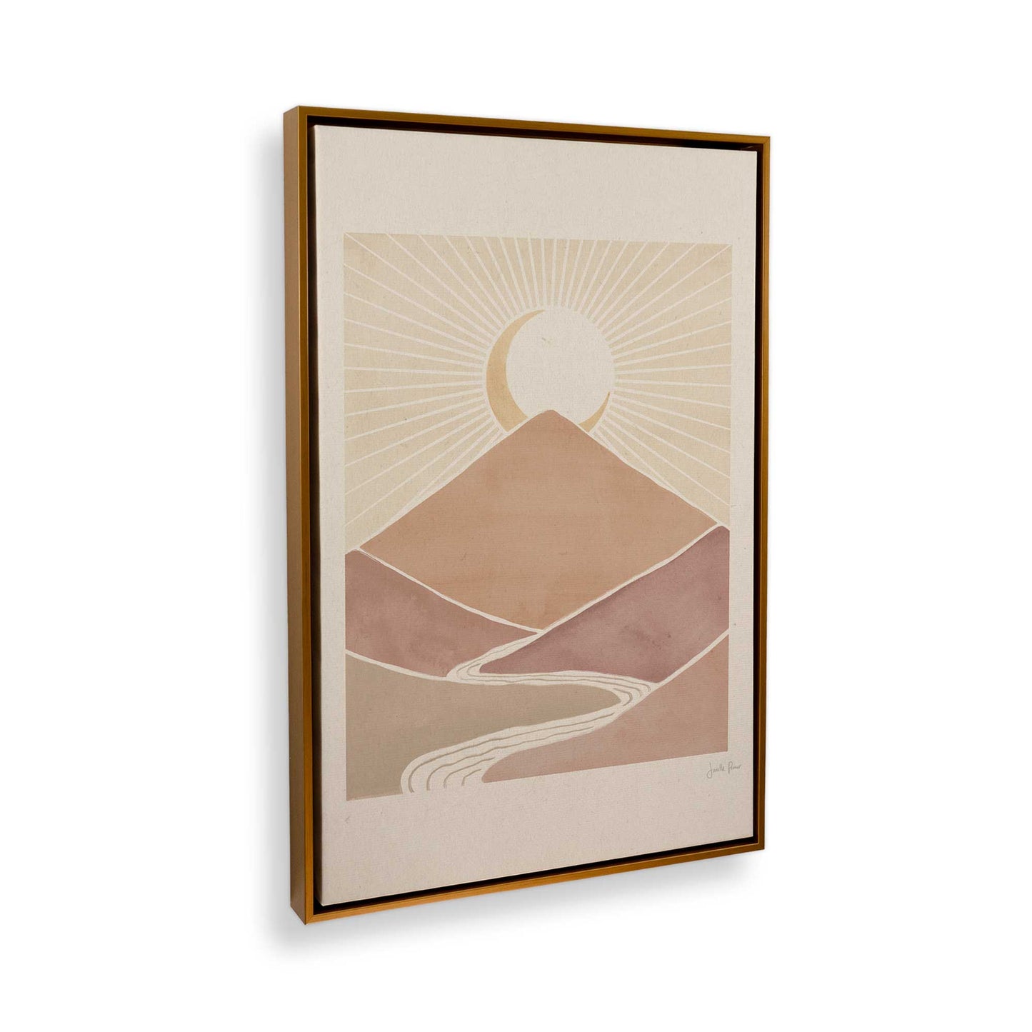 [Color:Polished Gold], Picture of art in a Polished Gold frame at an angle