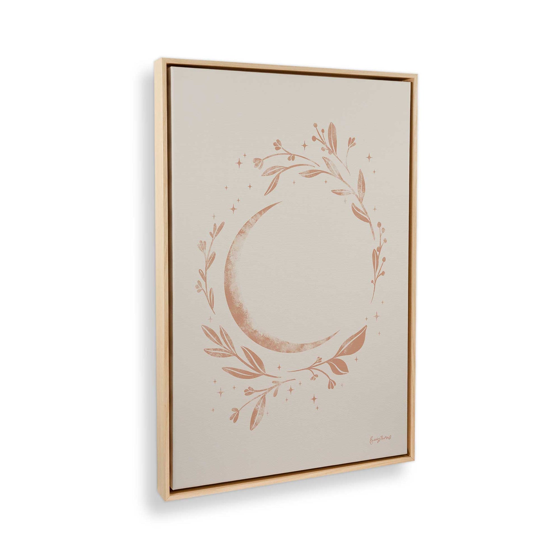 [Color:American Maple], Picture of art in a American Maple frame at an angle
