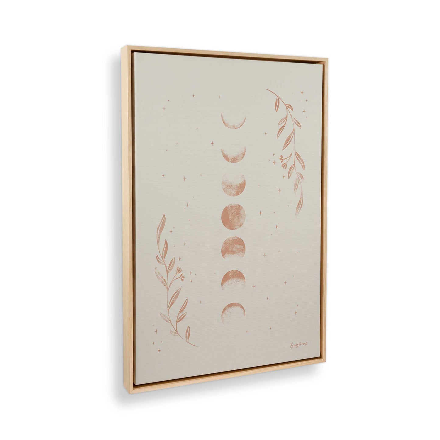 [Color:American Maple], Picture of art in a American Maple frame at an angle