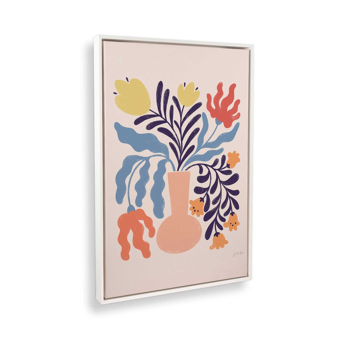 [Color:Opaque White], Picture of art in a White frame at an angle