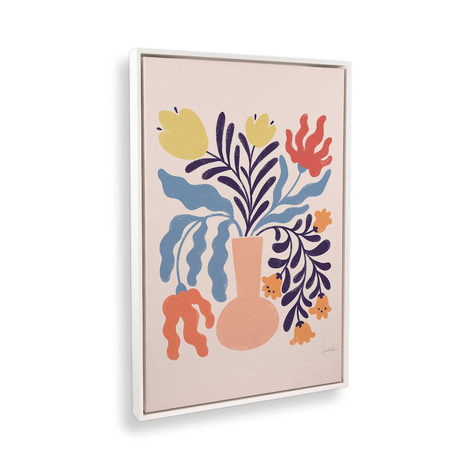 [Color:Opaque White], Picture of art in a White frame at an angle