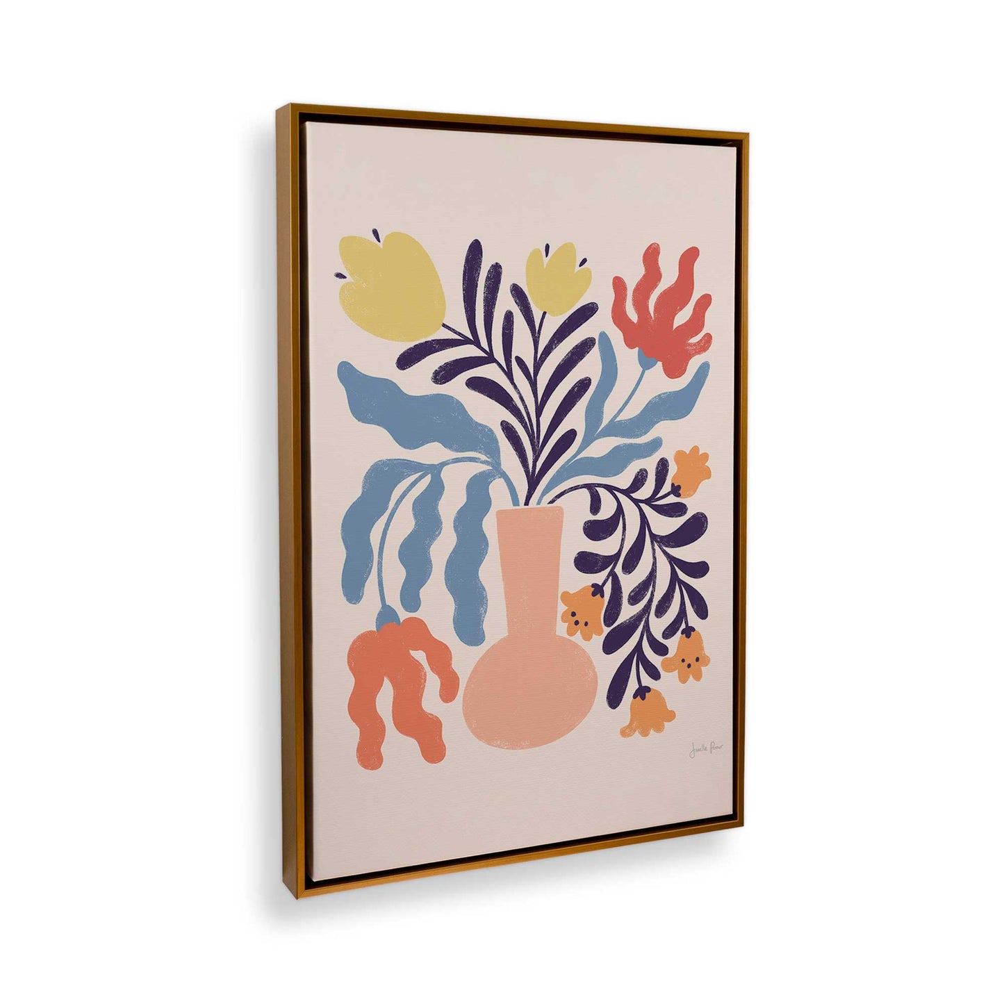 [Color:Polished Gold], Picture of art in a Polished Gold frame at an angle