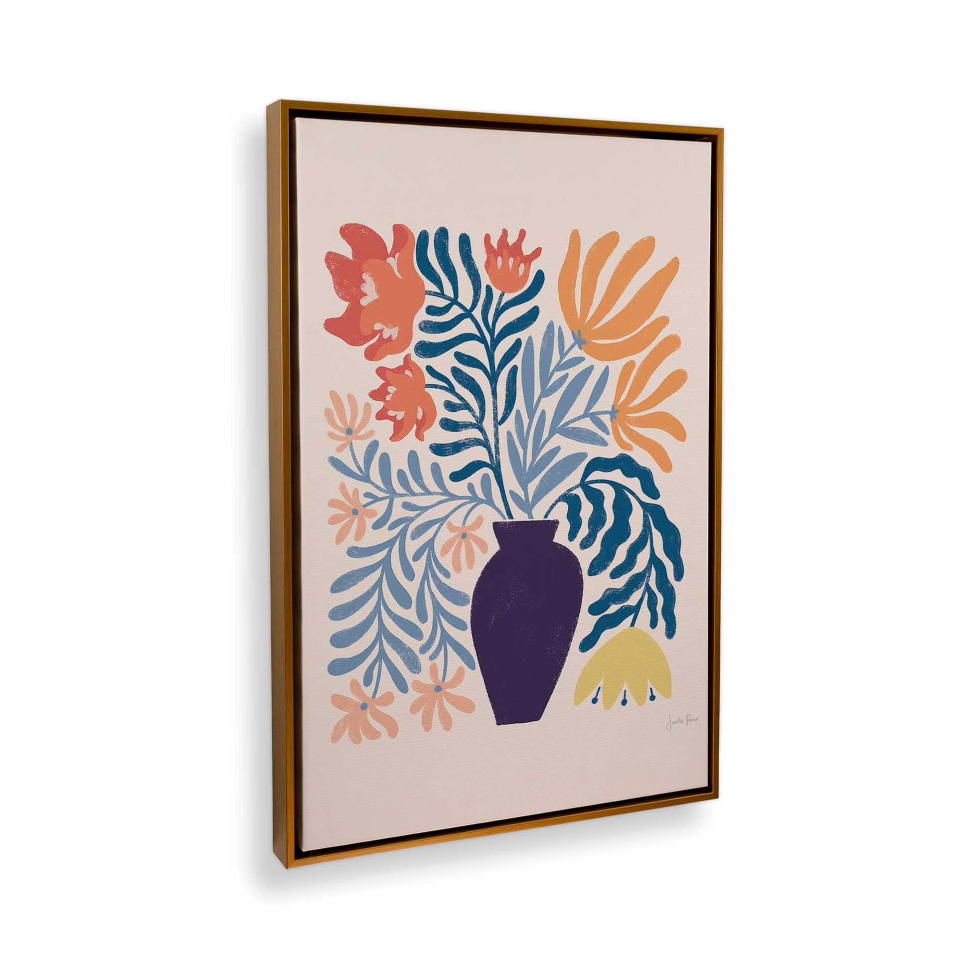 [Color:Polished Gold], Picture of art in a Polished Gold frame at an angle