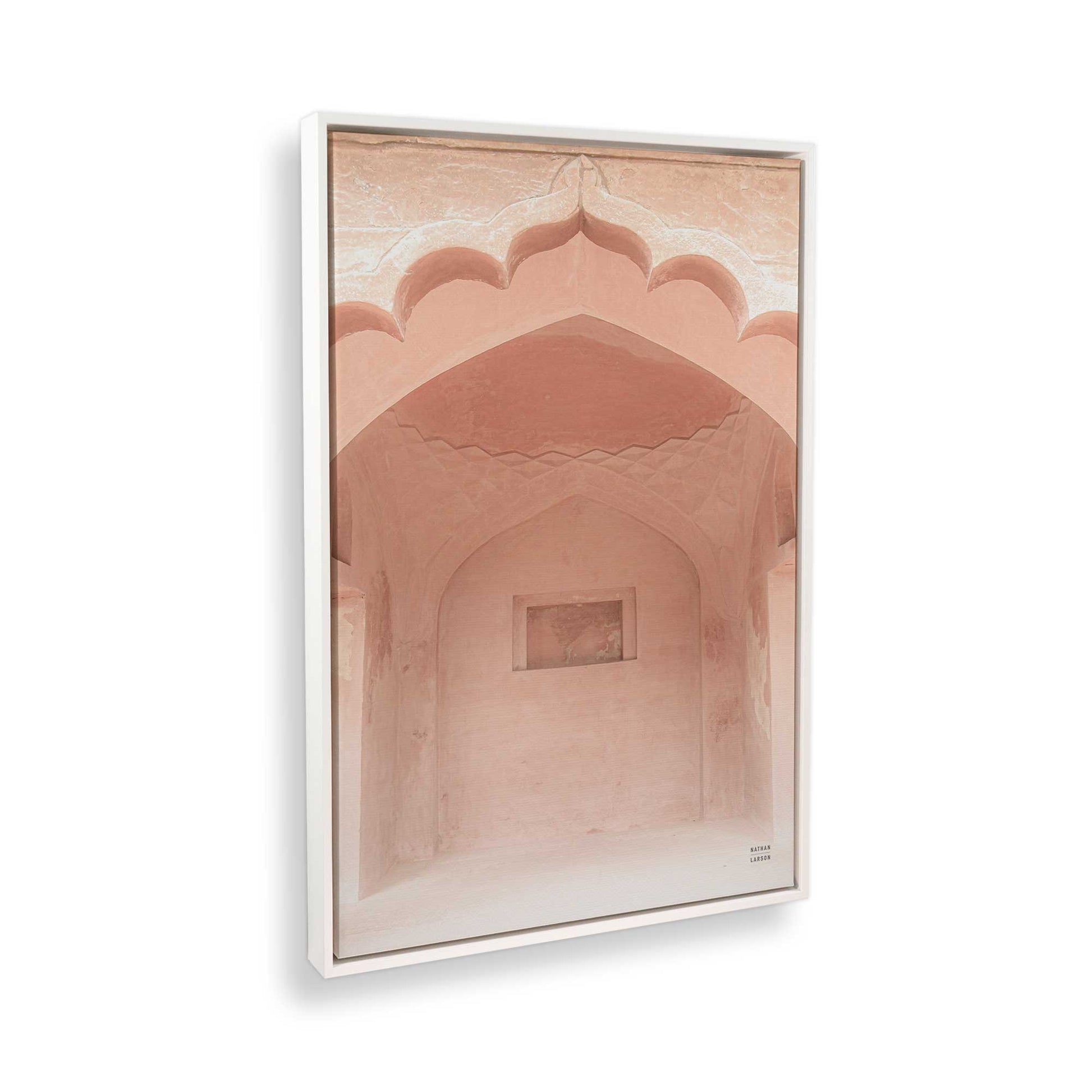 [Color:Opaque White], Picture of art in a White frame at an angle