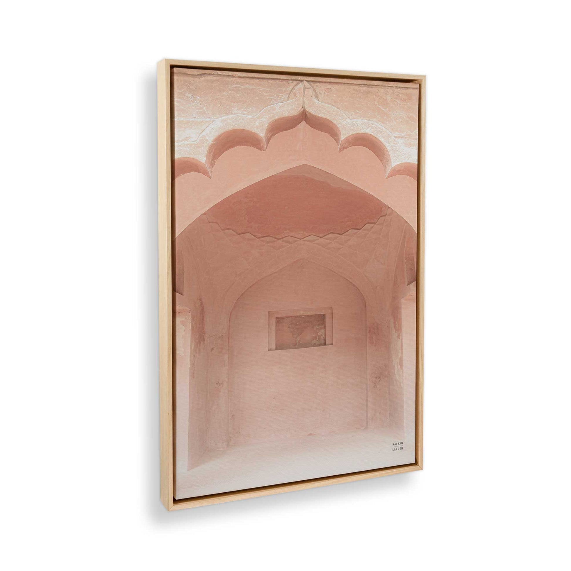 [Color:American Maple], Picture of art in a American Maple frame at an angle
