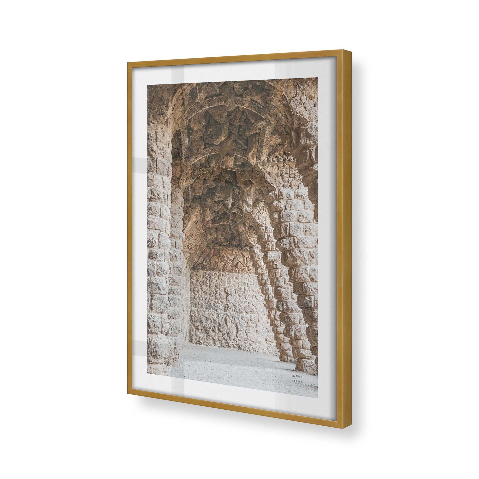 [Color:Polished Gold], Picture of art in a Polished Gold frame at an angle
