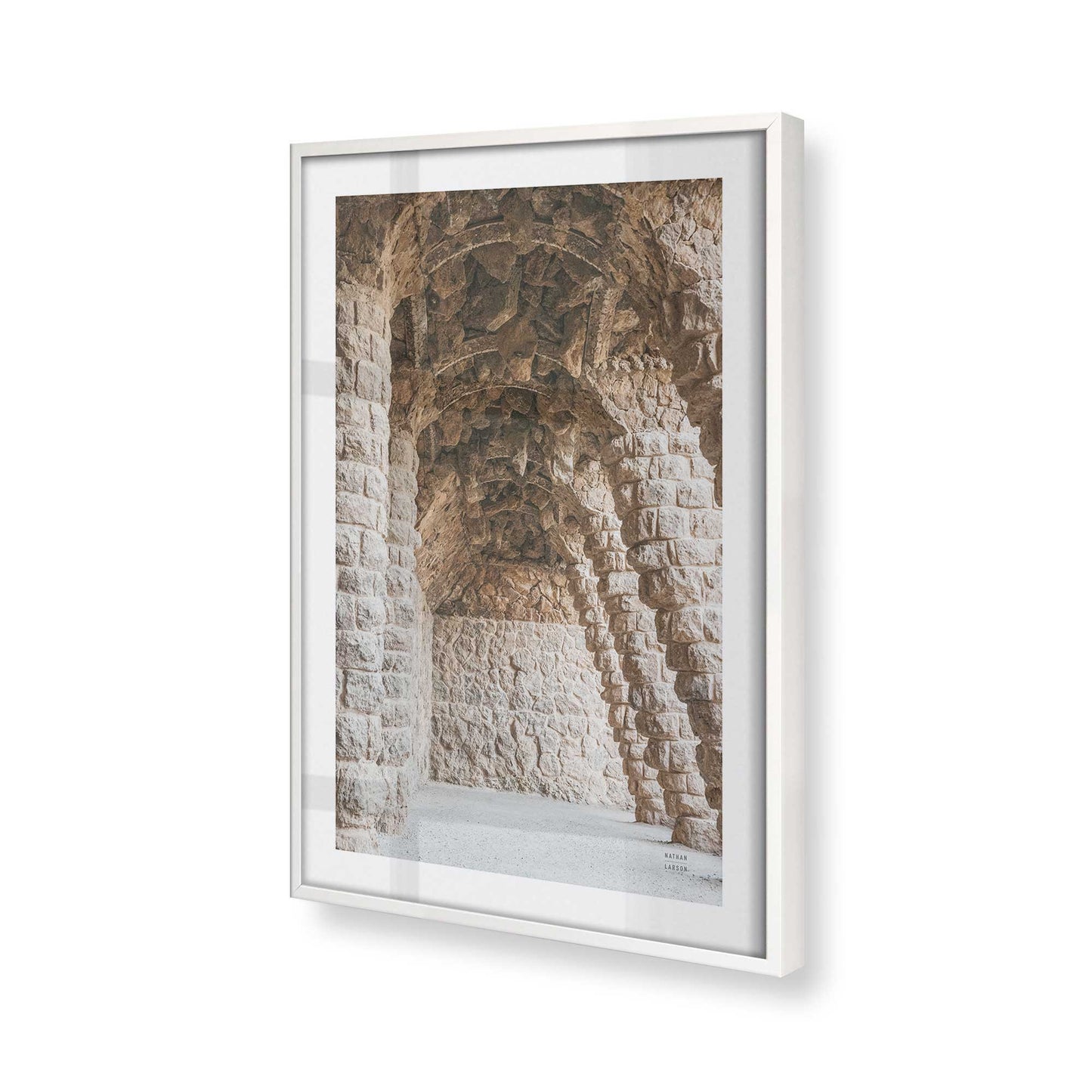 [Color:Opaque White], Picture of art in a Opaque White frame at an angle