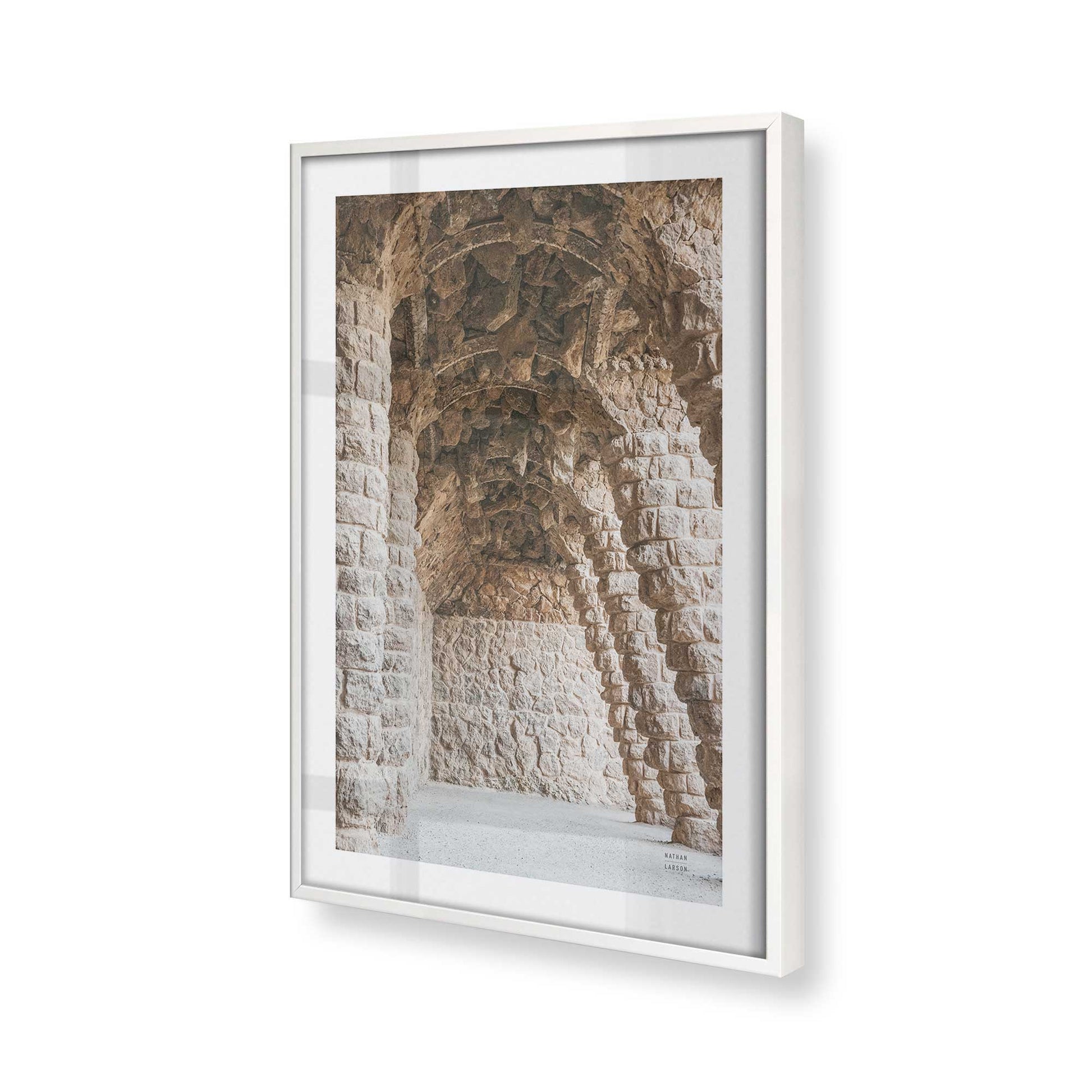 [Color:Opaque White], Picture of art in a Opaque White frame at an angle