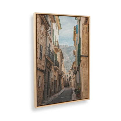 [Color:American Maple], Picture of art in a American Maple frame at an angle