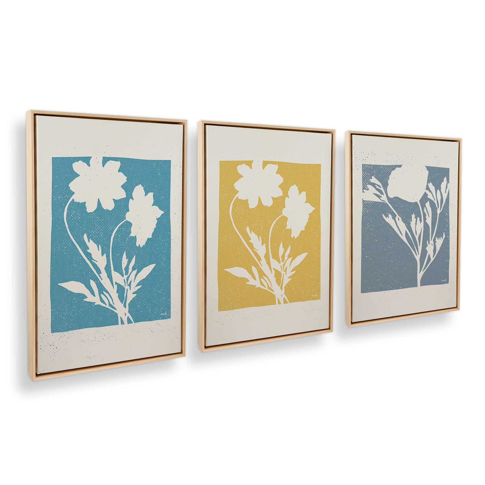 [Color:American Maple], Picture of art in a American Maple frame at an angle