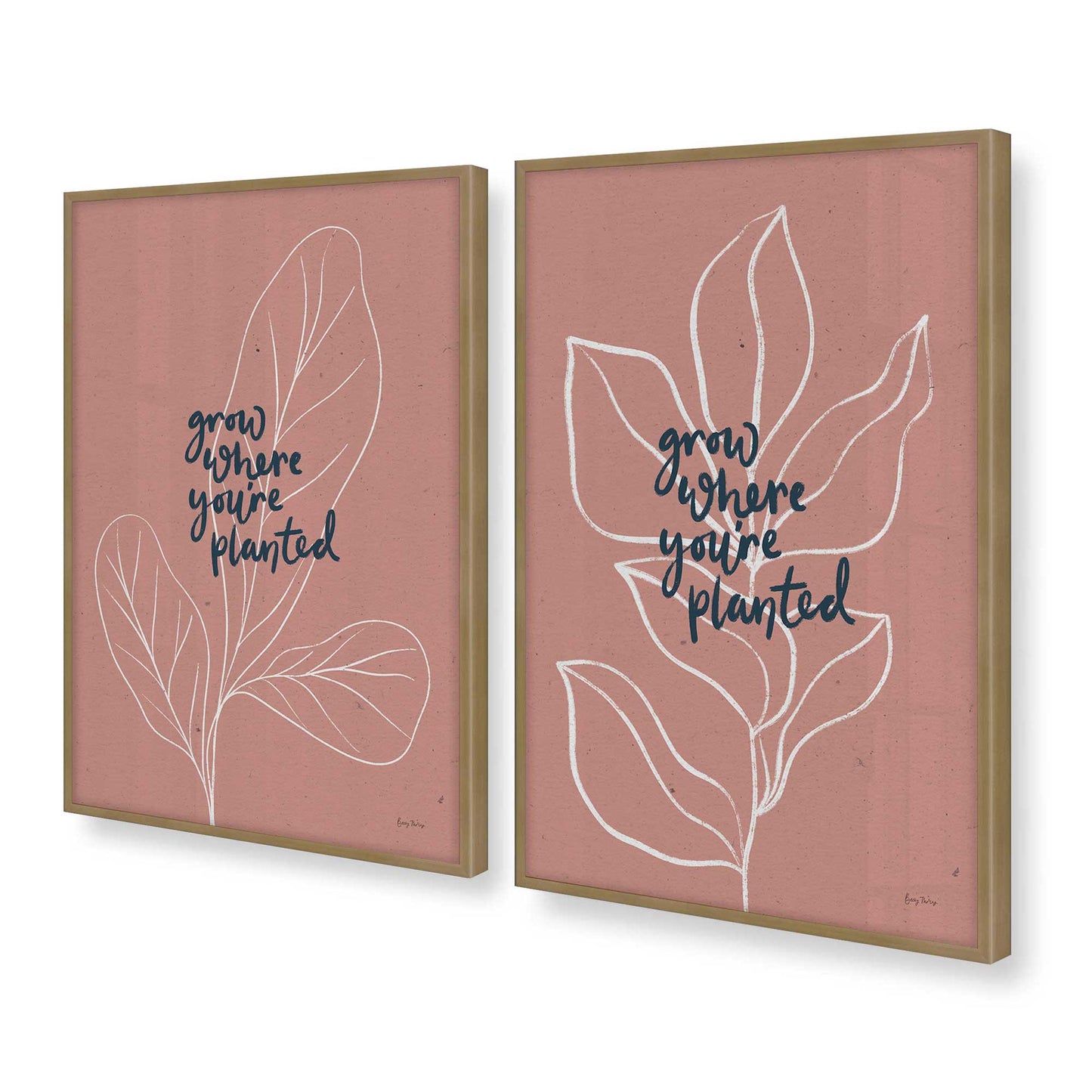 [Color:Brushed Gold], Picture of art in a Brushed Gold frame at an angle