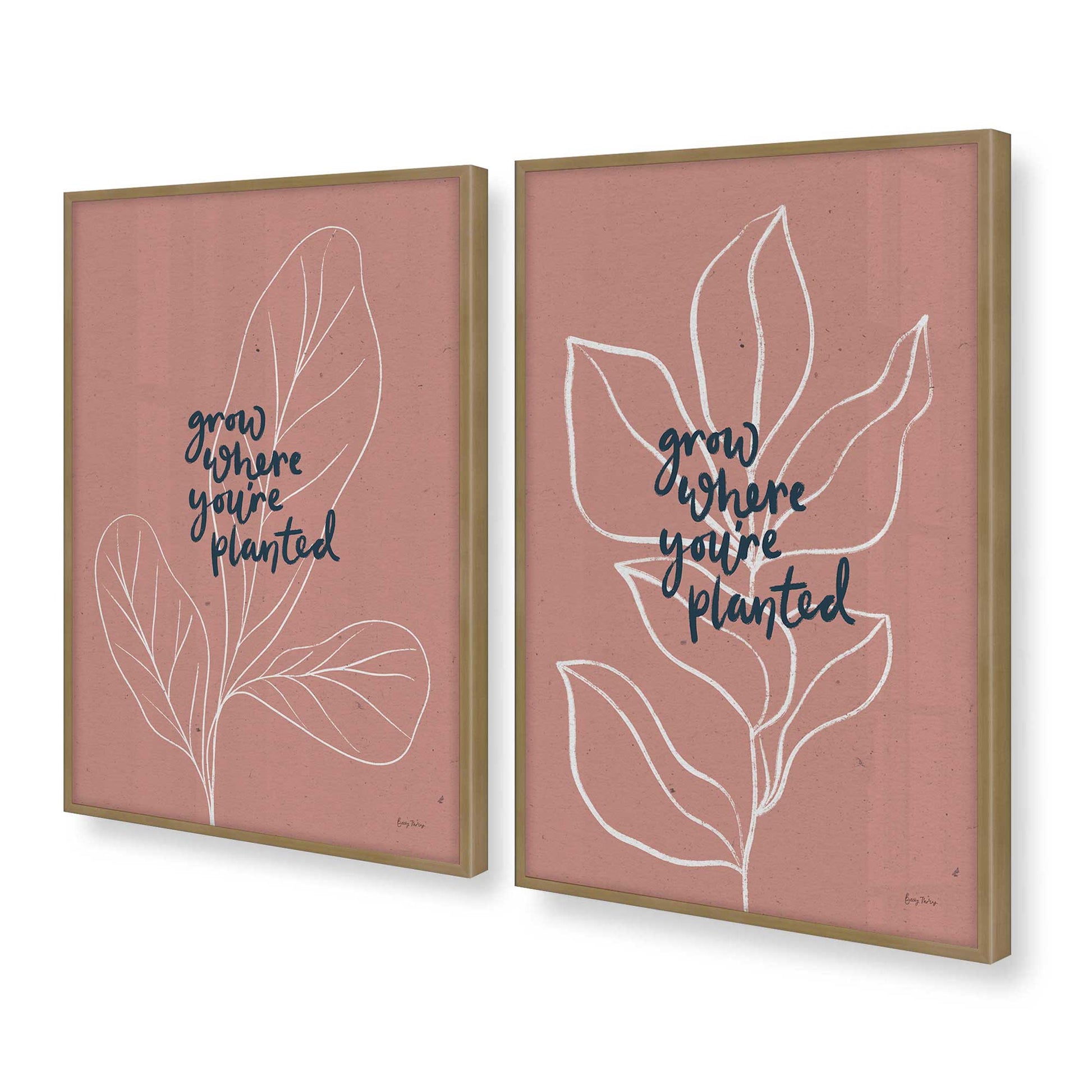 [Color:Brushed Gold], Picture of art in a Brushed Gold frame at an angle