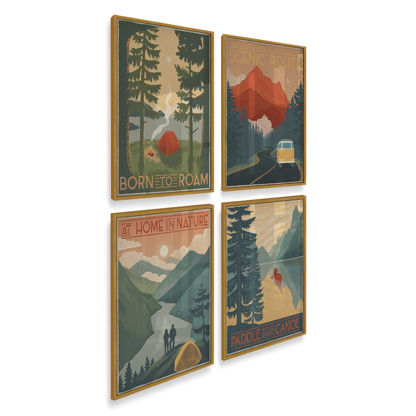 [Color:Polished Gold], Picture of art in a Polished Gold frame at an angle